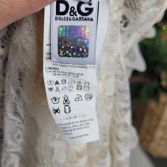 AUTENTIC Dolce & Gabbana Lace mini dress off-white - Picture 15 of 16